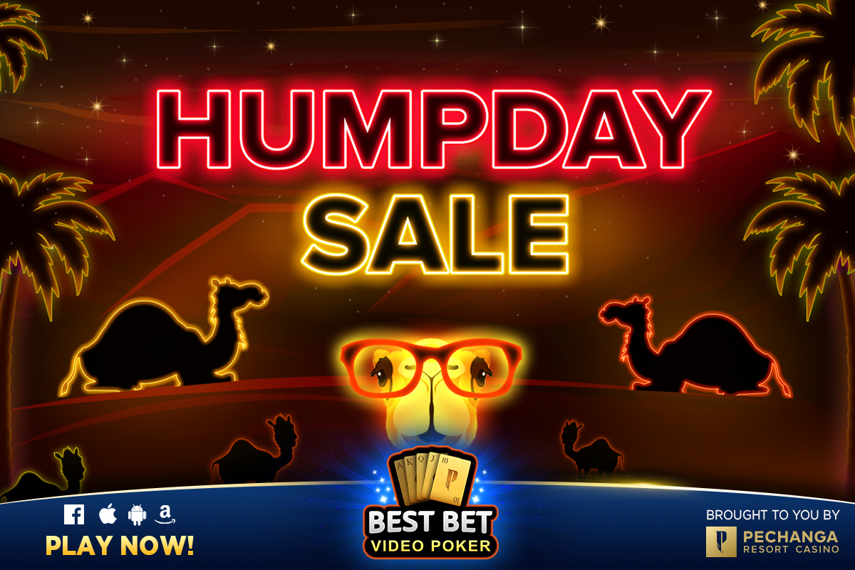BBVideoPoker's tweet photo. Enjoy the rest of the week with a little boost! 😎 Grab 2x the credits during our Hump Day Sale. 🐪 #HumpDay

Get it here: https://t.co/KW8MWUFM4l https://t.co/9nwWr7JlYM
