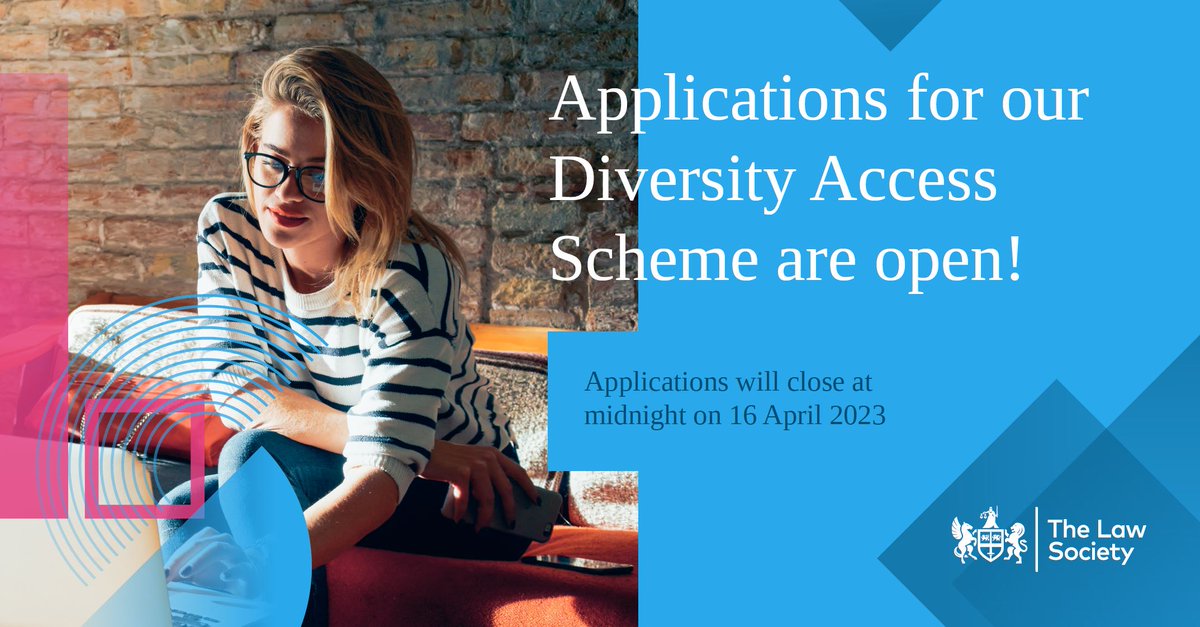 🎉 We’ve launched our #DiversityAccessScheme today. 

2022 DAS alumni Helen Andrea said: “The DAS proved to be everything I needed. It's provided me with academic sponsorship &amp; pastoral support towards obtaining a training contract."

Find out more 👇
 
lawsociety.org.uk/contact-or-vis…