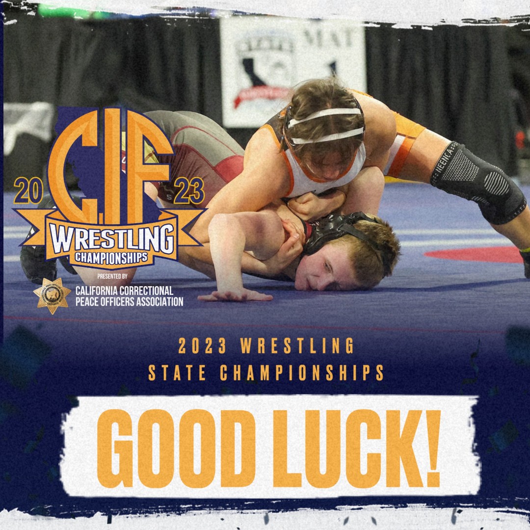 CIFState's tweet photo. 🤼🏆Today is the day! Registration/Check-ins for the 2023 CIF State Wrestling Championships, presented by CCPOA, begins at 3 pm in Bakersfield! 

Wrestlers, make sure you allow for winter weather travel time! Plan accordingly! https://t.co/WnRM8sy46g