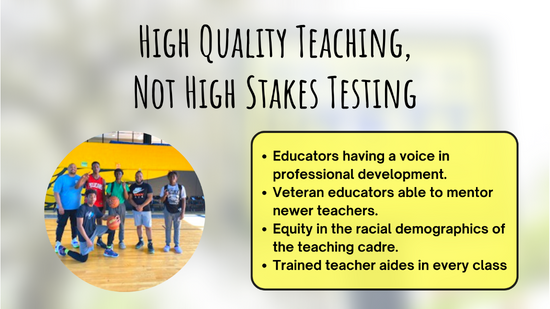 KOCOmmunity's tweet photo. Our students are much more than a test score. One pillar of Sustainable Community Schools (SCS) focuses on standardized testing as a way to assess the student's needs rather than penalizing them or the school. #KOCOmmunity https://t.co/feFT097W6r