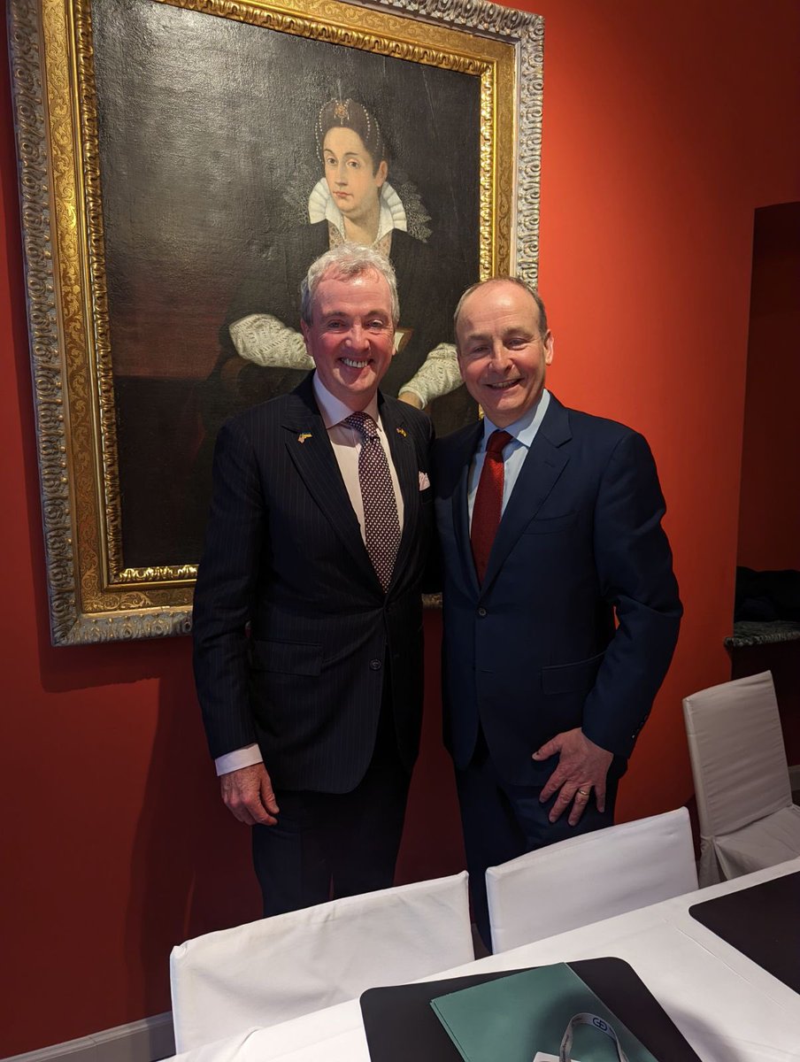 Two great leaders and public servants- conversation between Gov <a href="/PhilMurphy/">Phil Murphy</a> and Tanaiste <a href="/MichealMartinTD/">Micheál Martin</a> surely further strengthened bonds, economic and cultural, between #NewJersey and #Ireland! Big things ahead for New Jersey Ireland Center. <a href="/ChooseNJ/">Choose New Jersey</a> #GlobalIrish