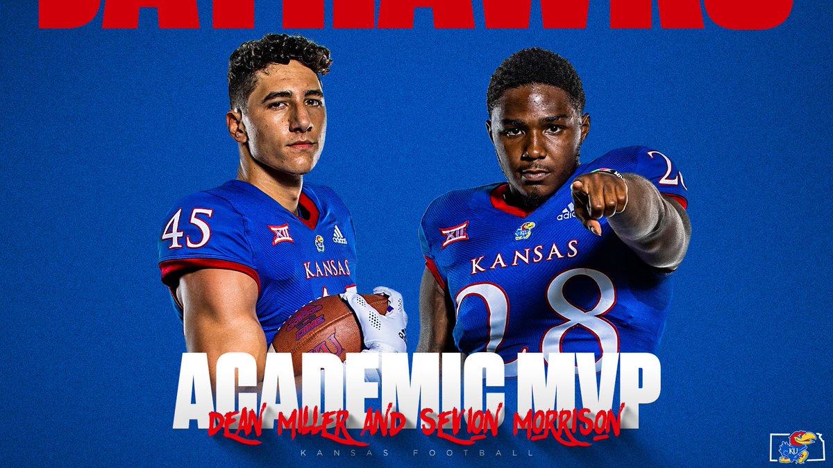 KU_Football's tweet photo. Our Academic MVP’s of the Week:

@DeanMiller25 
@SevyMorrison28 https://t.co/UAyeQ9ZtrU