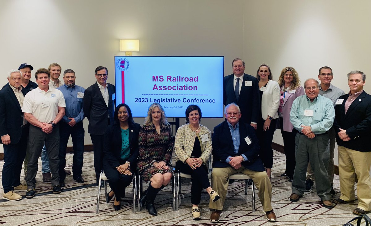 MSRailroads's tweet photo. MS railroads came together this week to meet with legislative leaders about the importance of rail to the transportation network. #msleg https://t.co/0BgDxoMi10
