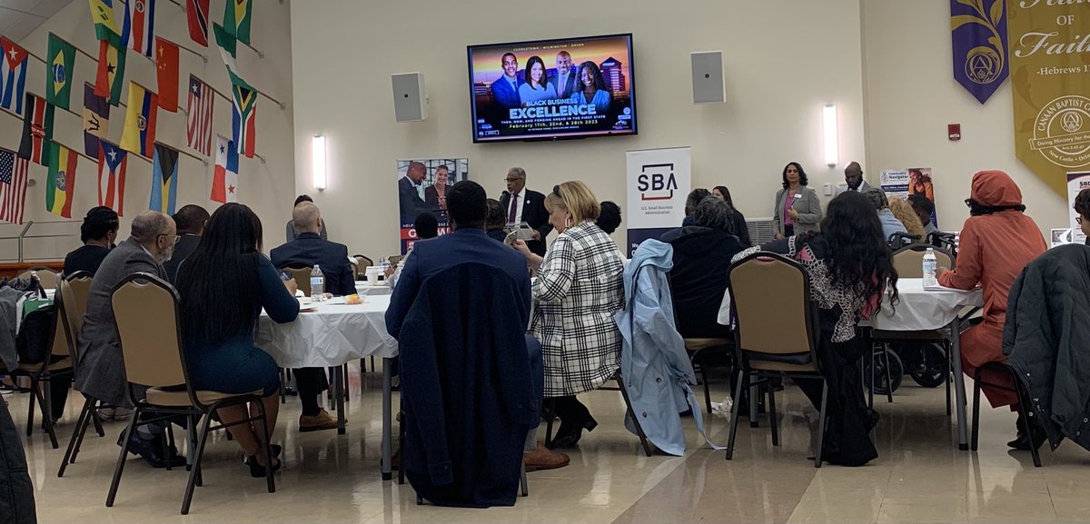 SBA_Delaware's tweet photo. Think we are gonna’ need a bigger room!!! 🦈
Once again the “ Black Business EXCELLENCE” program hosted a capacity crowd at @CanaanBCDE facilitated by @dsbdc , @SBA_Delaware and #communitynavigator .
Stay tuned for our next event celebrating #blackhistory https://t.co/Fx0azWPMuD