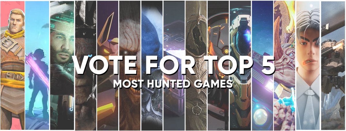 GGhuntio's tweet photo. 🗳️VOTE FOR  TOP 5 MOST HUNTED IS LIVE🗳️

Who do you think deserves a spot among the top games?🤔

See the list of nominations below 

RT &amp; tag a friend

Vote is in discord👇
https://t.co/T04VMzssIf https://t.co/5Zv9t40Dt7