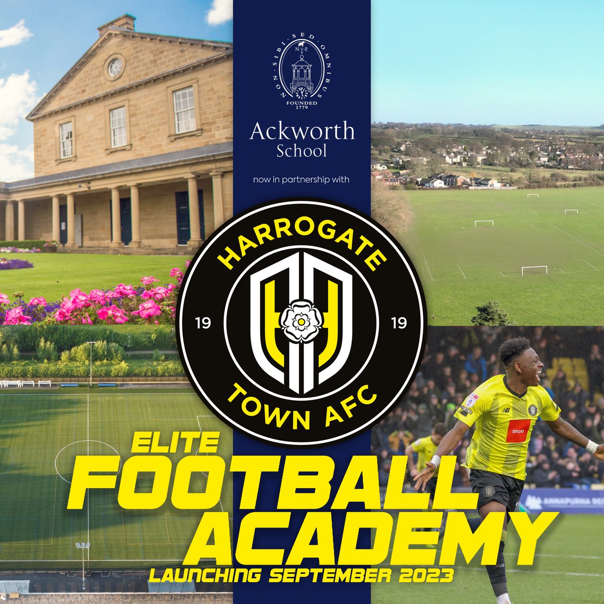 Ackworth_School's tweet photo. Ackworth School partners with Harrogate Town AFC to launch new Football Academy! ⚽️Read all about our new training programme, facilities, and how to apply at 
https://t.co/kLeheKvnda

#UKBoardingSchool #Yorkshire #FootballAcademy #BoardingEducation https://t.co/QTYeu4UQ5o