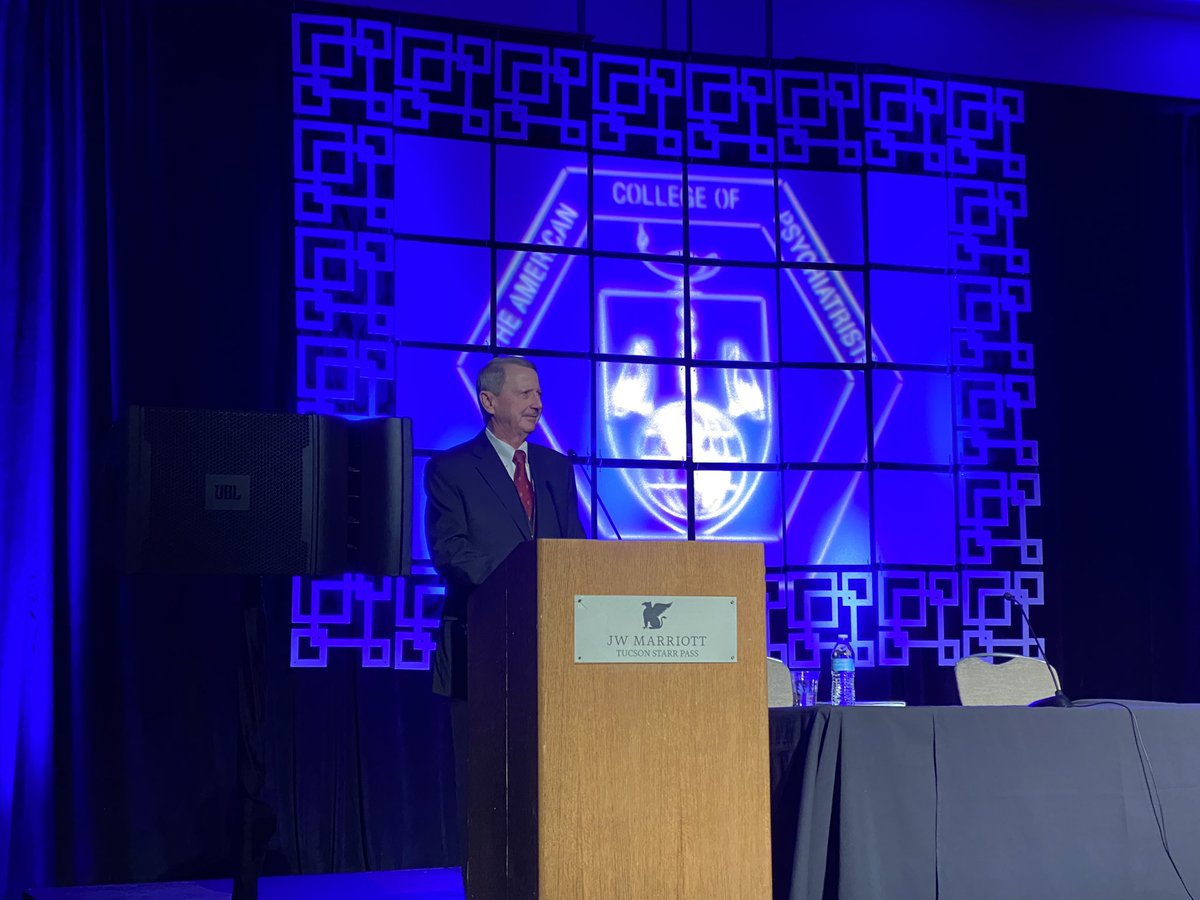 Thrilled to hear Dr Larry Faulkner open up the 60th American College of Psychiatrists meeting in Tucson. In this time of mental health crisis, we need leadership to address clinical access, workforce, training and research innovation! #ACP23 #PsychTwitter #medtwitter