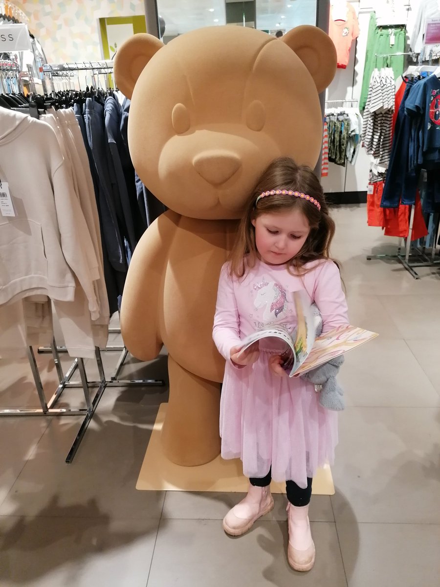 Victori00905745's tweet photo. Annabelle taking on the reading in a strange place in Cheadle challenge for #CHPSReading! 
 #JohnLewis https://t.co/i3ZNbGiYGv