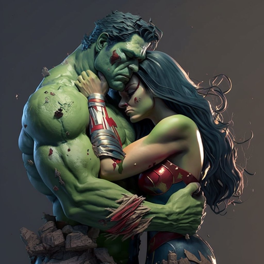 Kissing hulk

Made using Midjourney

----

#MidJourney #midjourneyart #midjourneyartwork #conceptualartist #artificialintelligenceart #conceptartists #artificialintelligenceai #contemporaryartworks #artinspires