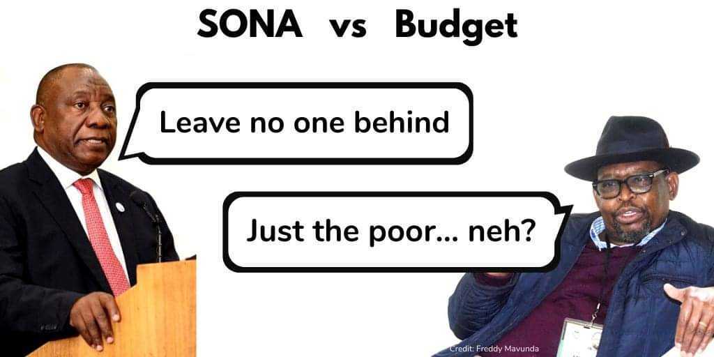 AmandlaMobi's tweet photo. Minister Godongwana’s @TreasuryRSA, "grant increases" are supposedly "inflation-linked", but we know, in reality, they are nowhere near enough. The budget has, once again, ignored the high cost of living, leaving millions to continue struggling in poverty. 
#BudgetSpeech2023 https://t.co/oXRy67m44F