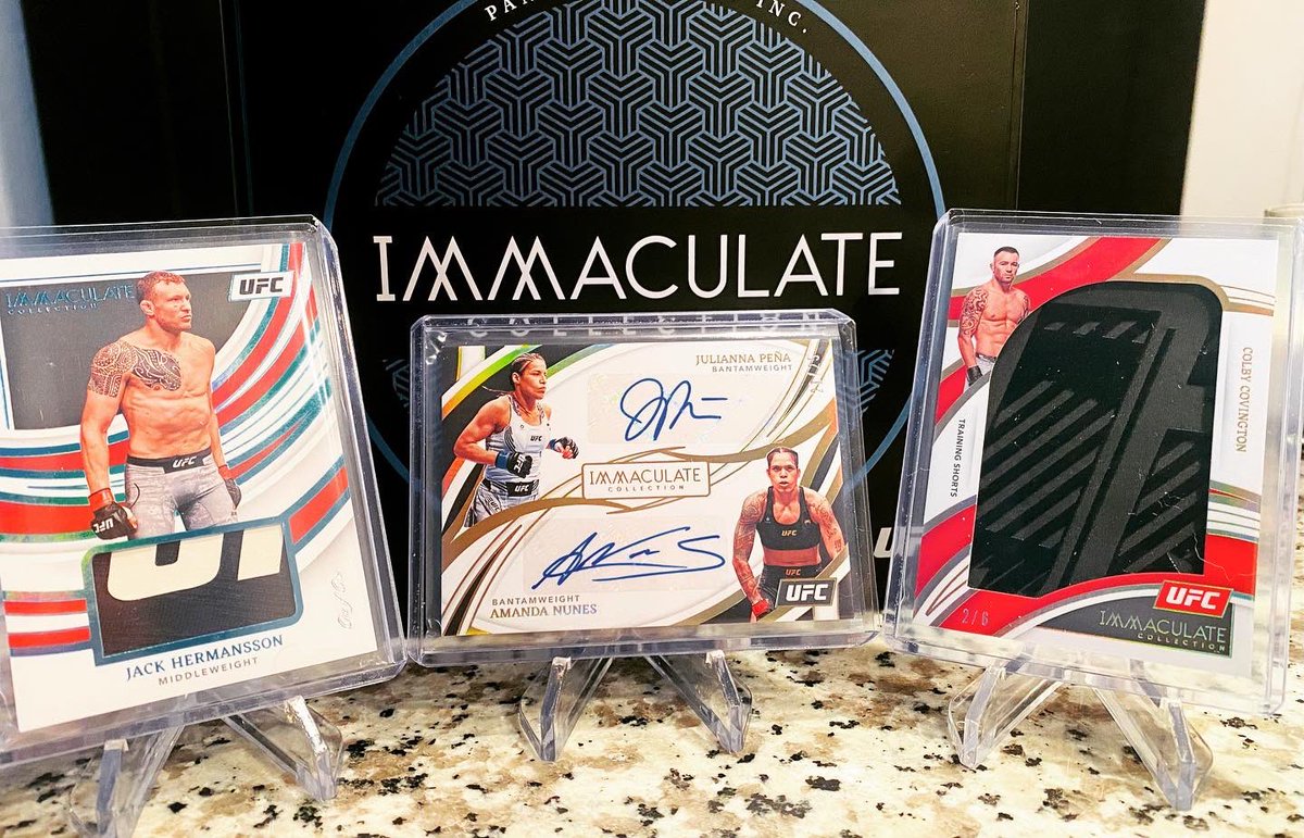 CorgoCards's tweet photo. Some MORE absolutely 🔥 hits from UFC Immaculate! #ufcimmaculate #ufcimmaculate2022 #ufc #ufcpanini @zabernoki @thomkoby https://t.co/XtVJpH34XD