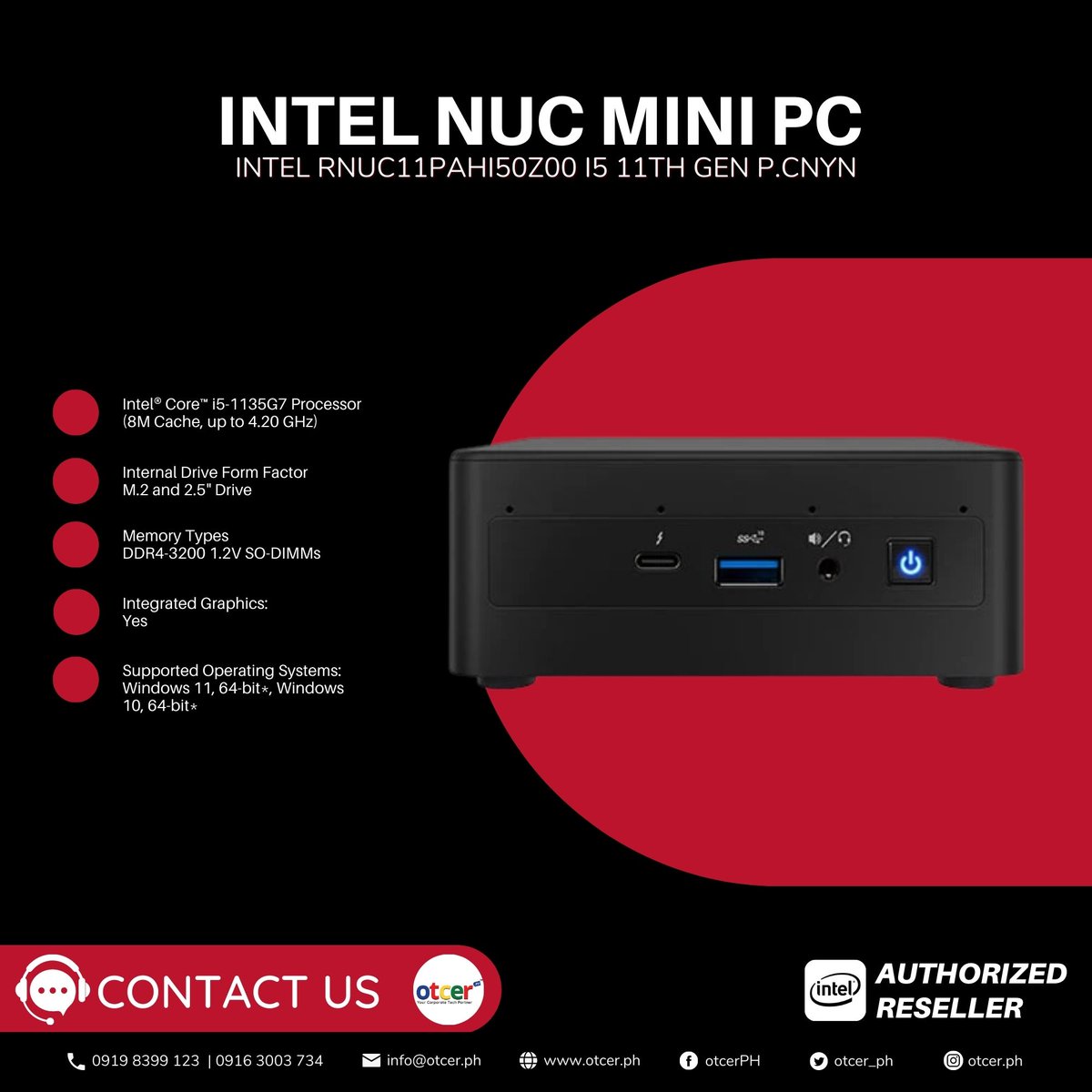 otcer_ph's tweet photo. Experience next-level computing with the powerful combination of the 11th Gen Intel Core i5 processor and Intel NUC Mini PC - the ultimate desktop solution for all your needs!

Intel NUC Mini PC (i5, 11th Gen)
Php 27,490.00

#IntelNUC #MiniPC #11thGen #i5Processor https://t.co/bjtIkgmosi