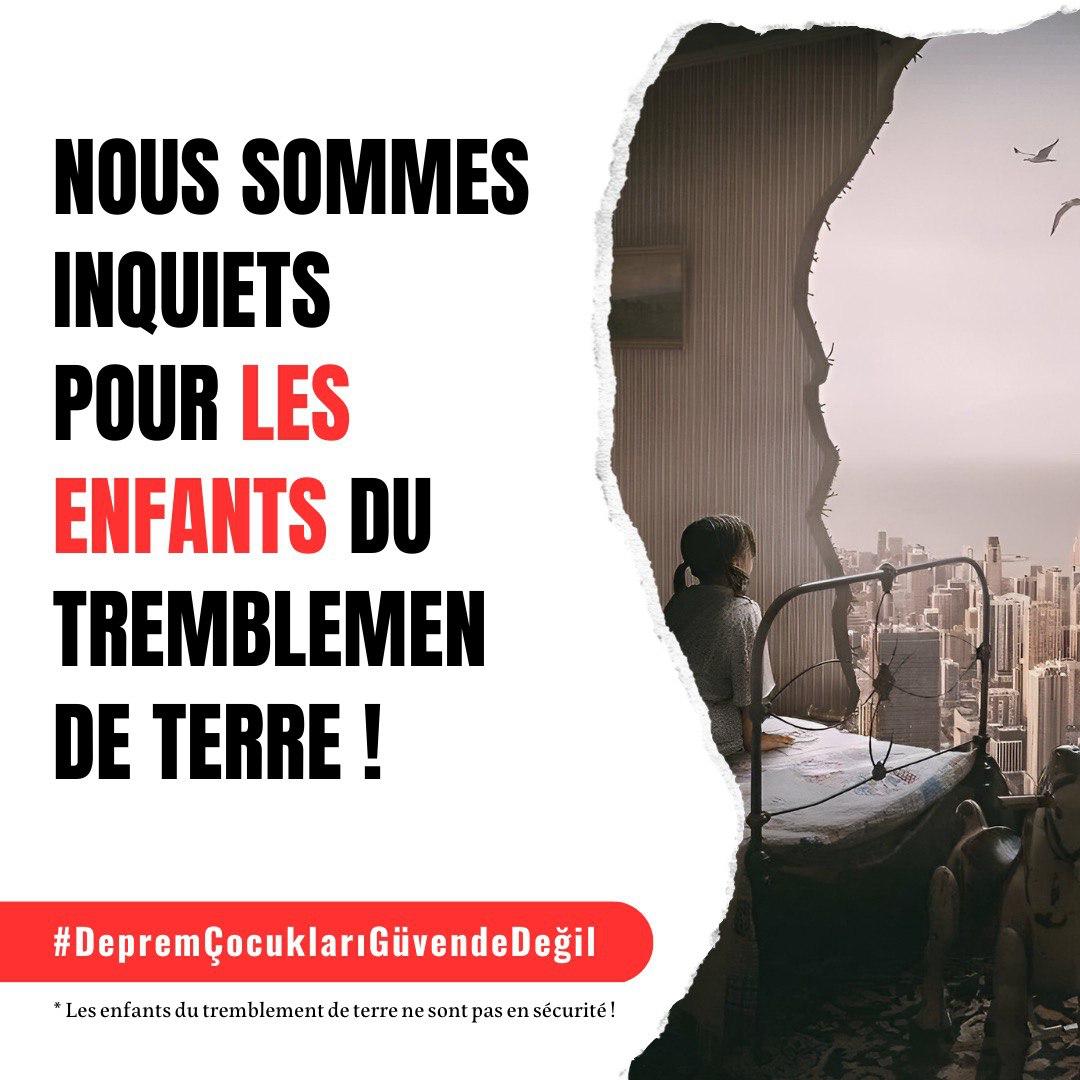 • Deprem bölgesinden götürülen çocuklar güvende değil❗️

• Ve Kayıp çocuklar var❗️

• Bu çocuklar nerede⁉️

Onlar "Çocuk" ses olmak zorundayız❗️

#DepremÇocuklarıGüvendeDeğil‼️