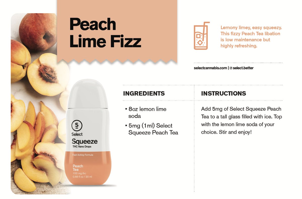 Curaleaf_Inc's tweet photo. Select Squeeze Peach Tea flavor is rolling into new states this month! Create this refreshing and delicious infused beverage with 5 mg of THC.
Select Squeeze Peach Tea is available in AZ, OH, MA, MI, MO, & NJ. Coming soon to CT and NY. #SelectBetter https://t.co/bYPrUT59xh