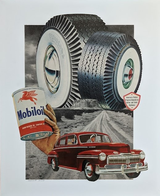 CALL FOR ART! Spectrum Show "Power and Strength" Seek artists &amp; fine artisans in all mediums (and photography) that express these qualities. Submit: bit.ly/3YQQzFi

#callforart #callforartists #galleryshow
Give it Air and Watch it Go, collage by Molly Lund