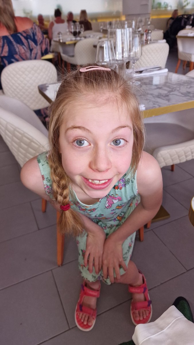 ColinMcKenzie21's tweet image. She can't see a thing, but she looks so cute. #halftermholiday