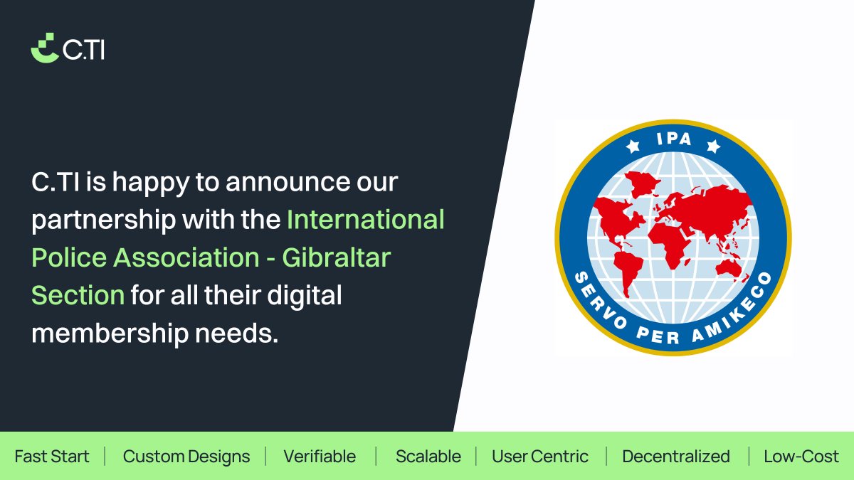 C.TI is happy to provide digital membership cards to the International Police Association - Gibraltar Section!
Learn more about our work on digital membership cards - &gt; convergence.tech/identity-and-c…