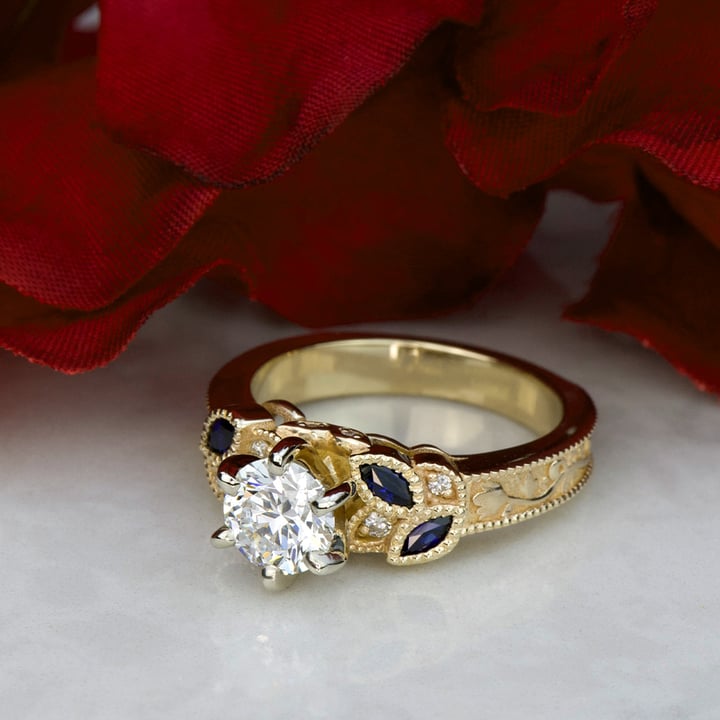 1 Carat Lab Created Round Diamond Custom Vintage Sapphire Engagement Ring
brilliance.com/recently-purch…