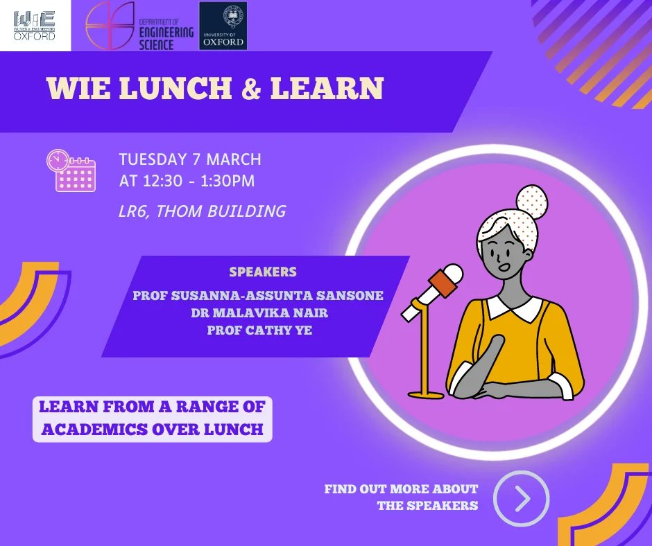 WIEOxford's tweet image. We are so excited to hear from our amazing speakers at the first event of our Lunch &amp;amp; Learn series.
Please join us to meet these inspiring women and learn about their research!!
Please sign up through the link below by Monday, 27 Feb:

forms.office.com/Pages/Response…