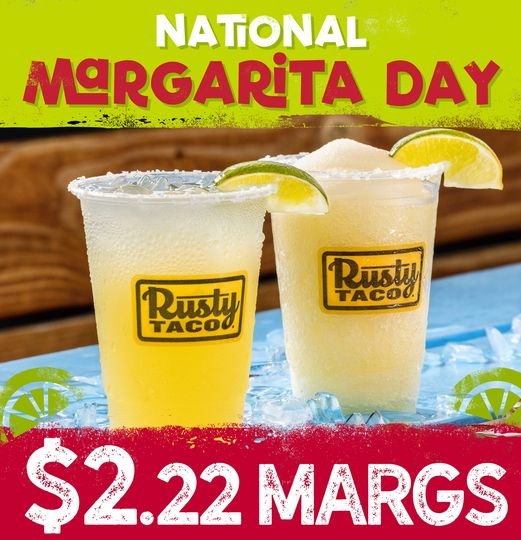 TODAY'S THE DAY💃

It's National Margarita Day so come celebrate with $2.22 house margs!