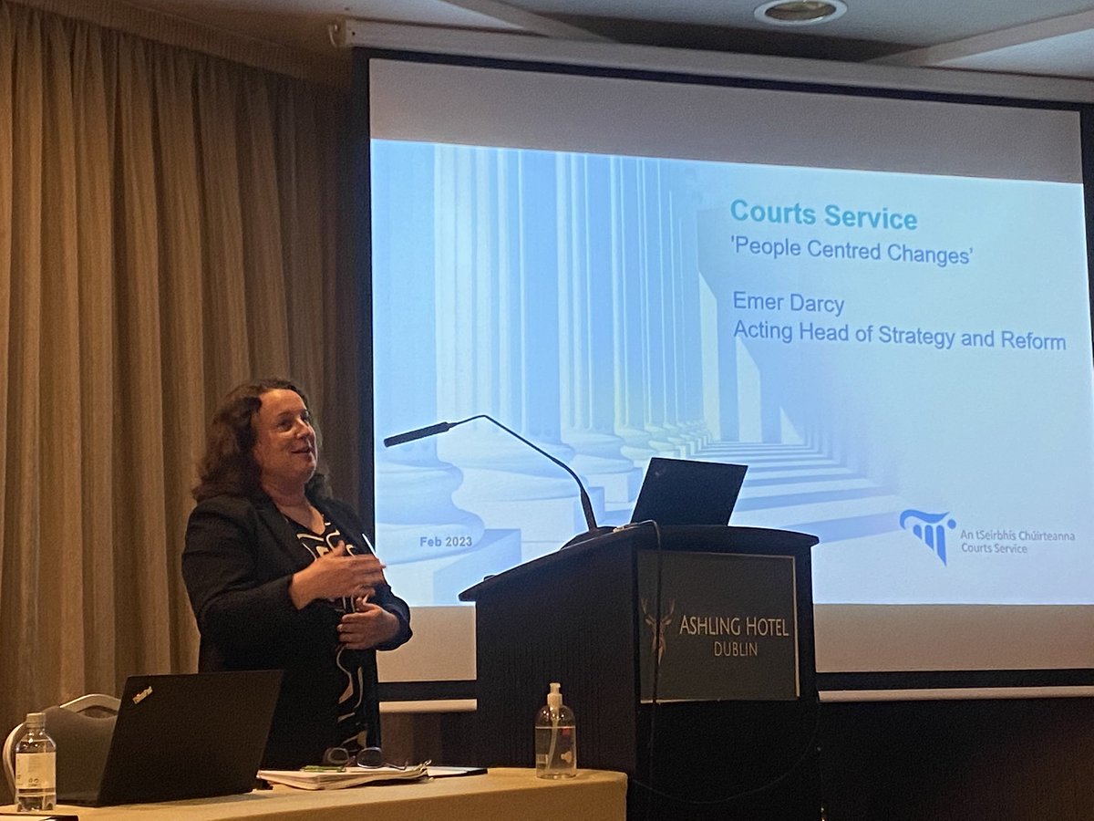 Our next speaker, also speaking on the topic of Initiatives and Innovations in Victim Support was Emer Darcy, Head of Strategy and Reform Directorate at The Courts Service. 

@CourtsServiceIE #SafeJustice #22February