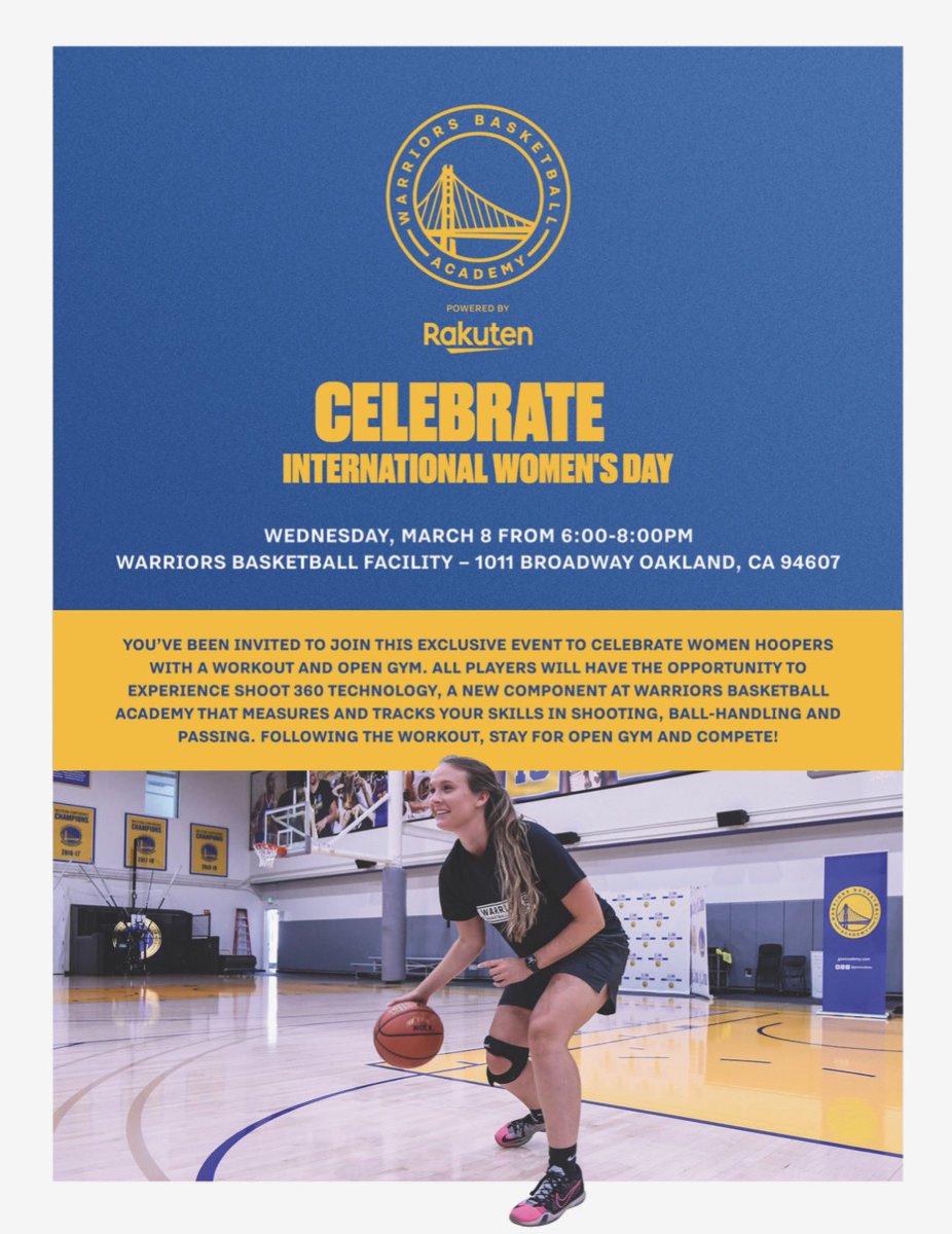 🚨CALLING ALL FEMALE HOOPERS 18+!! 

Come celebrate International Women’s Day and get buckets with us on March 8th!! Register now: warriorscamps.leagueapps.com/events/3740493…