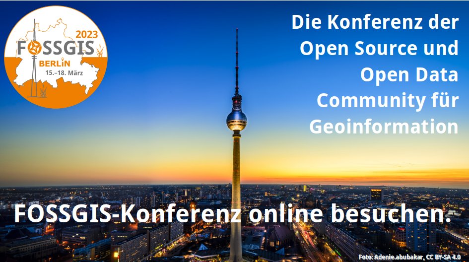 FOSSGIS_Konf's tweet image. Es ist möglich die #FOSSGIS2023 online zu besuchen.
Im Onlineticket @FOSSGIS_Konf: Vorträge im Livestream, Chat mit TN, Fragen an Vortragende, hybride Anwendertreffen und Expert:innenfragestunden und vielleicht Netzwerkwelt. Workshops und Aussteller gibt es nur vor Ort.
#FOSSGIS