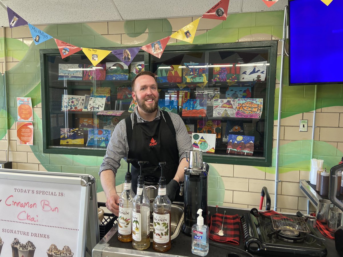Sandy4STEAM's tweet photo. Huge thanks to @knoxvilleDC and Adam from @_RefillCoffee for providing a much needed (and delicious) pick me up for our staff today!  @GMASteam https://t.co/886YDNREGL