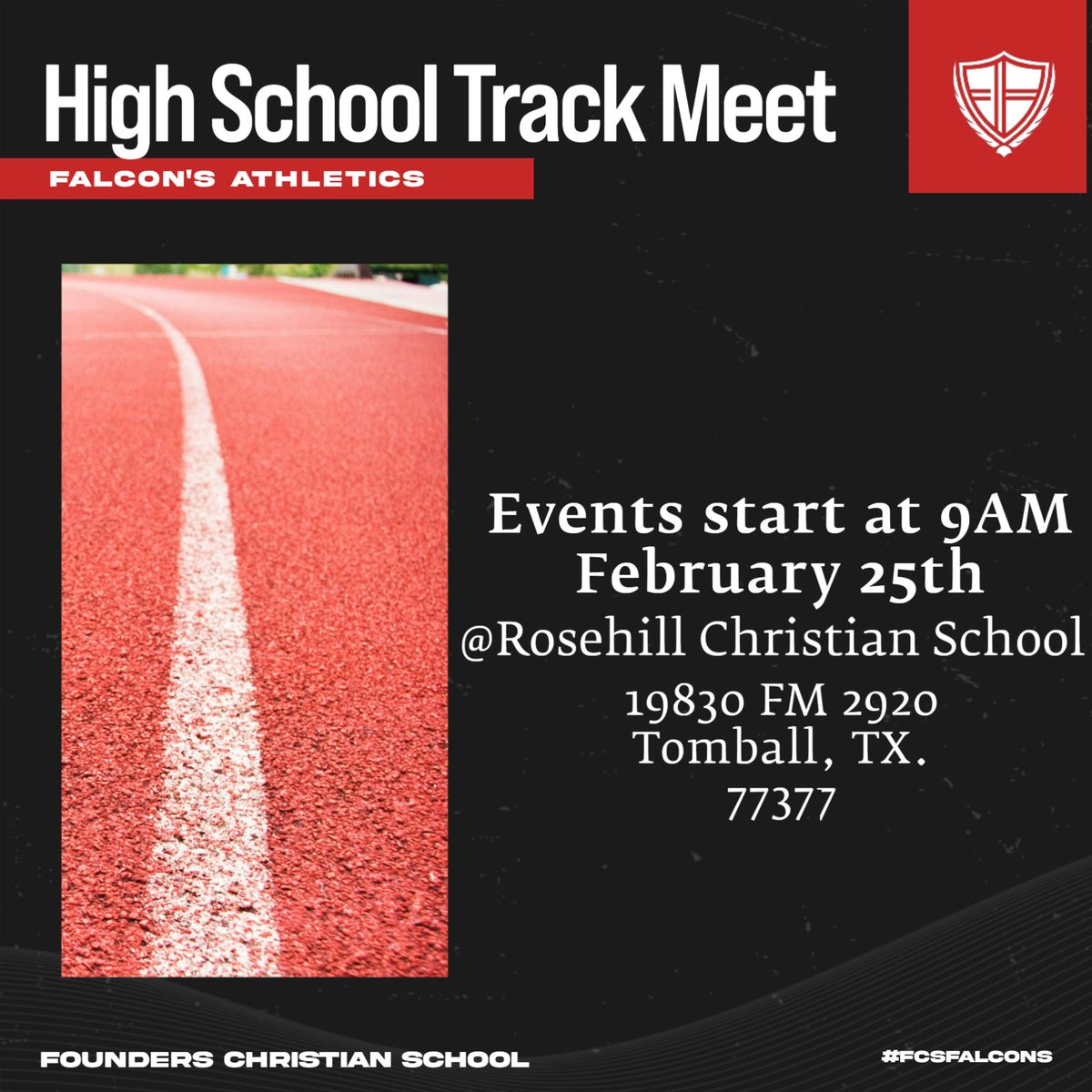 founders_school's tweet photo. Join us on Saturday, for our first track meet of the season! #FCSFalcons https://t.co/bkoXsI07dA