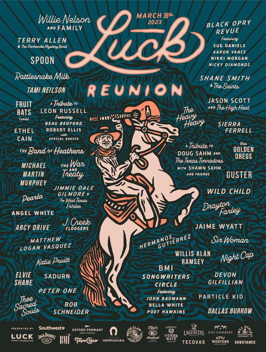 Jcreekcloggers's tweet photo. We are heading down to Willie’s Backyard @WillieNelson for the @LuckReunion in Texas! Check out the full line up and come #getlucky with us and #zebross on March16th!! #willienelson #jcreekcloggers #blueshirtguy #luckreunion #lucktx #luckpresents #newbootgoofin https://t.co/8is65Fqdg8