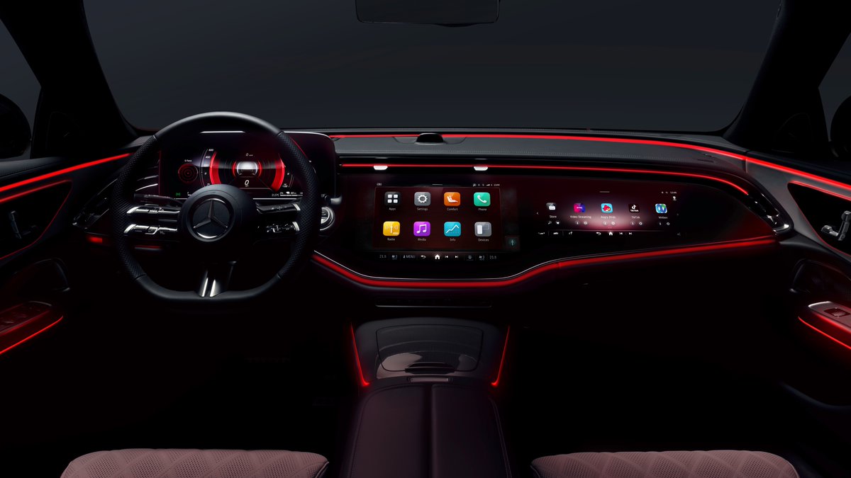 npoleary's tweet photo. The new 2023 Mercedes E-Class has just been teased by Mercedes! Showing off the glorious MBUX Hyperscreen, it looks like an awesome place to be!
Canโt wait to see more! Looks like we might hear more soon too!
#EClass2023 #MercedesEClass #MercedesEClass2023 https://t.co/vWi8x8IebB