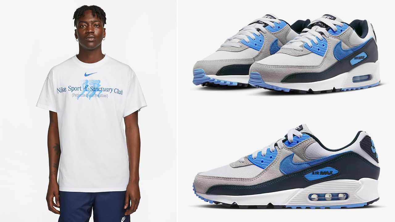 Nike Air Max 90 White/University Blue/Dark Obsidian