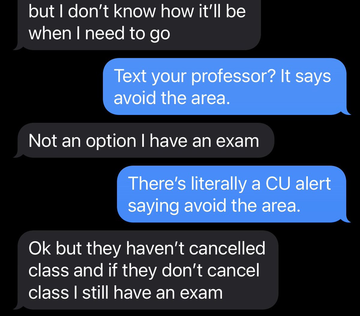 Jolei's tweet photo. I’m so exhausted by fearing for my child. Also, this is how kids interpret your #EmergencyCommunications @cuboulderalerts. 

#WhenDoesItEnd #WarningFatigue https://t.co/EjItwX7bSX