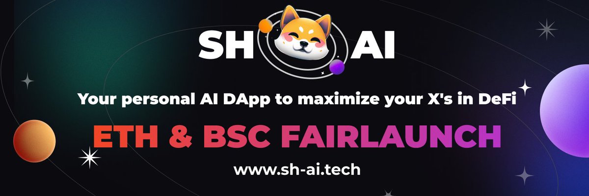 SH_AITech's tweet photo. SHAI MASSIVE #TEH #FAIRLAUNCH ON #ETH, #BSC AND #SHIBEREUM NETWORK 🚀🟠

Join us!
🟠Telegram:  https://t.co/sRiDFkImk5
🟠Twitter: https://t.co/xDu0sMivE5
🟠Website: https://t.co/Gi5TuZVahB

ENTER NEW ERA OF #AI TRADING NOW!

#SHAI  #dApps #DEX #CMC #COINGECKO #AI  #ShibaArmy https://t.co/2Y10oEkXUR