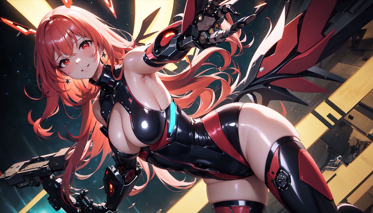WolfAI_'s tweet photo. I create holy themed angel android before. This time I'm going a more dark and evil look. Just for balance 😚

#stablediffusion #novelai #AIart #AIイラスト  #aisummoner #AIArtwork #mechadesign
My pixiv : https://t.co/i8jPOKeZal
Fanbox : https://t.co/Uzt8X5MVqI https://t.co/Qzpf21Z63u