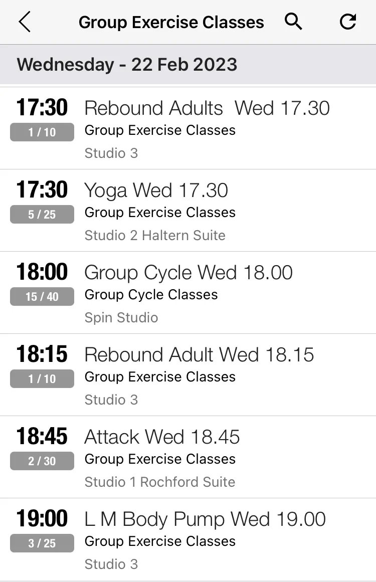 Last call for our Group Exercise Classes tonight at Clements Hall. Book via the new Fusion Lifestyle App, website, calling reception on 01702 207777 or at reception directly to reserve your spot.