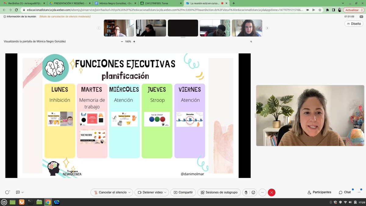 Mjrivera_cepsev's tweet photo. Mónica Negro nos presenta la planificación del entrenamiento de las Funciones ejecutivas y nos ejemplifica cada una de ellas. @CEPdeSevilla798 @CEPdeSevilla #ProgramaNeuroeduca, @MultiplesKids https://t.co/areLmujtWY