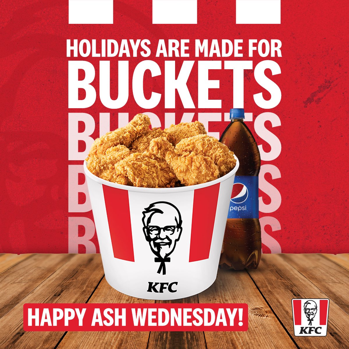 kfcjamaica's tweet photo. Holidays = KFC Buckets! π€€
Happy Ash Wednesday!!! Enjoy your favourite bucket for the holiday break and let us cover your meal plans!
#KFC #KFCJamaica #AshWednesday #KFCHoliday #KFCBuckets #BucketWeekend #FingerLickinGood https://t.co/etGPbQAOXR