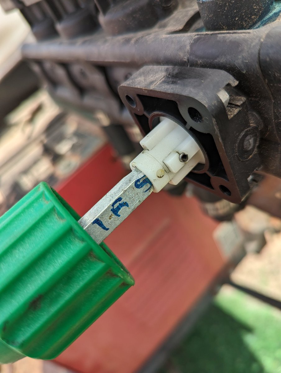 JustinKing113's tweet image. The plastic shaft inside this regulating valve broke. Made a new one out of some scrap bar stock, saving $150.

#RepairDontReplace