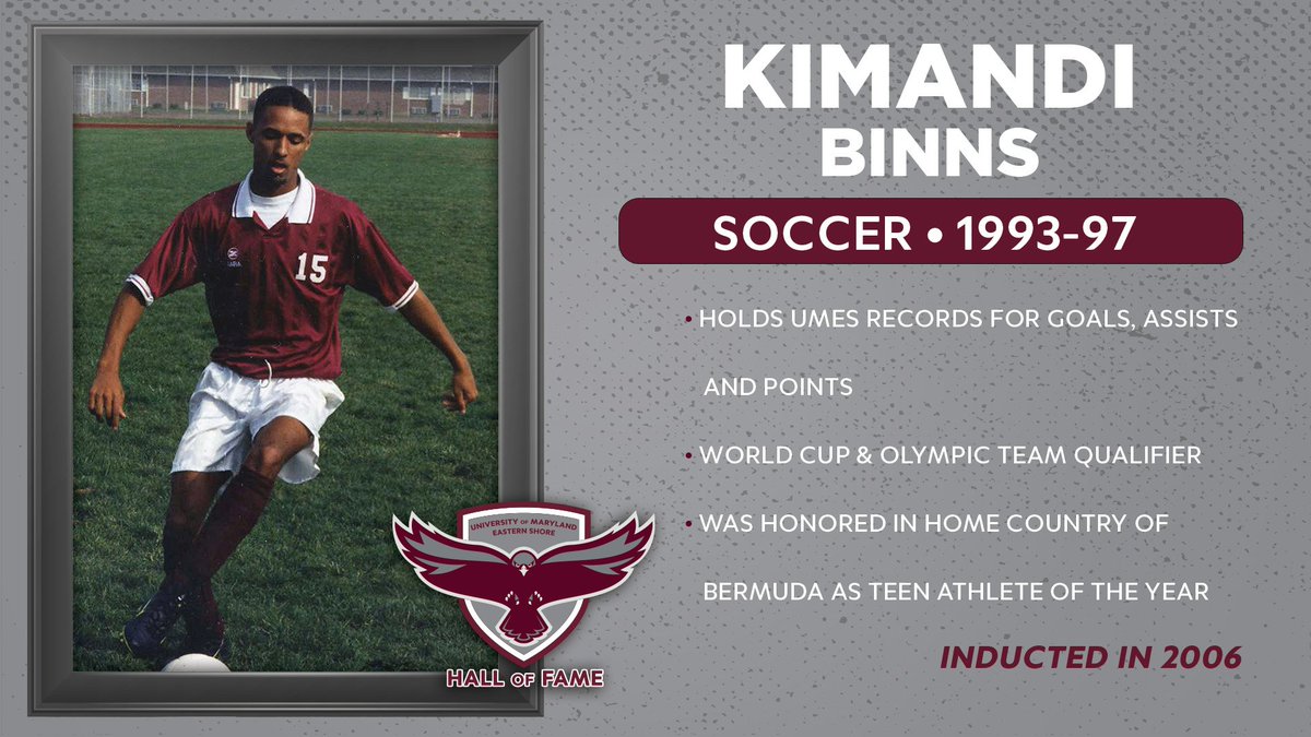 UMESHawkSports's tweet photo. Learn more about soccer star Kimandi Binns in today's glimpse into the #HawkHOF! #HawkPride https://t.co/Z9A0C0fuTJ