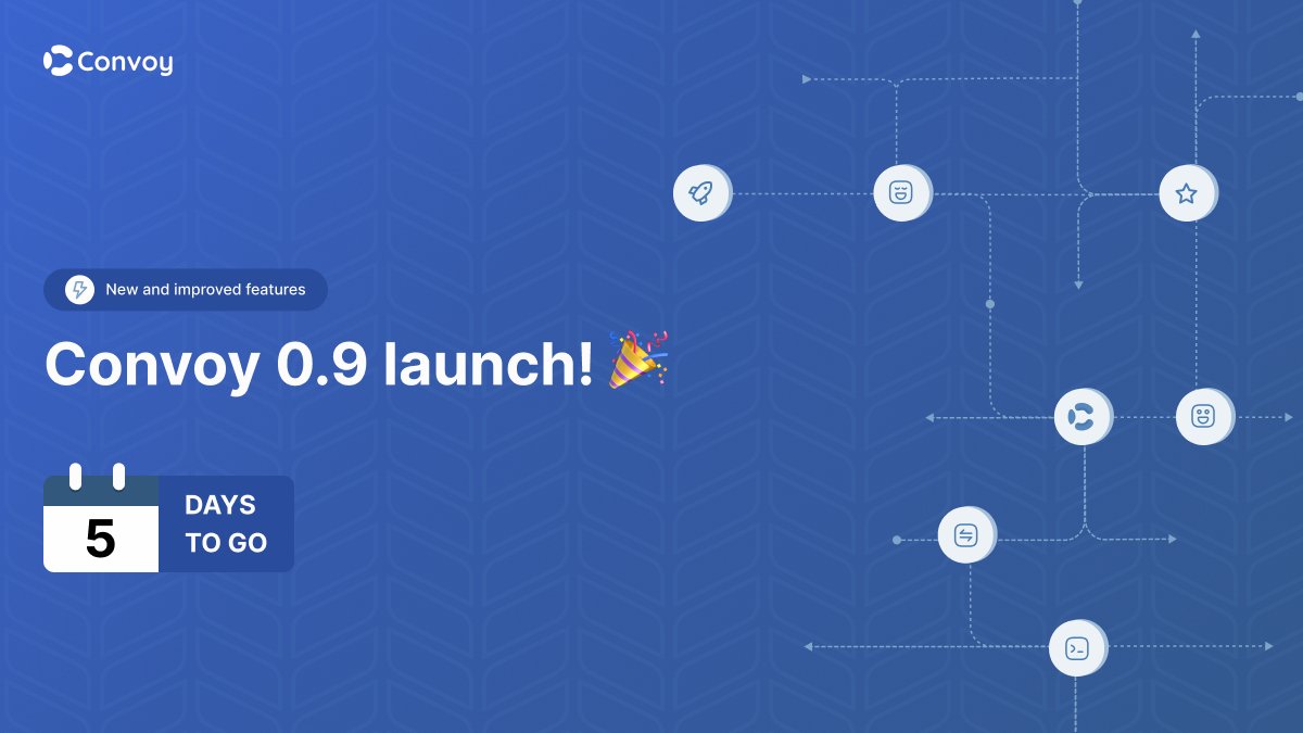 5 more days to go for the big Convoy 0.9 launch, we are bringing some of the most intuitive features with this release. Register to attend here hubs.la/Q01D5Mk60