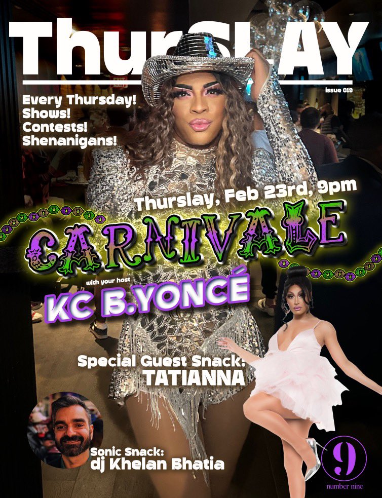 Grab your Masks 🎭 Beads &amp; Feathers and join our Carnivale ThurSLAY <a href="/NumberNineDC/">Number Nine</a> featuring <a href="/TATIANNANOW/">TATIANNA</a> &amp; DJ <a href="/KhelanB/">Khelan Bhatia</a>