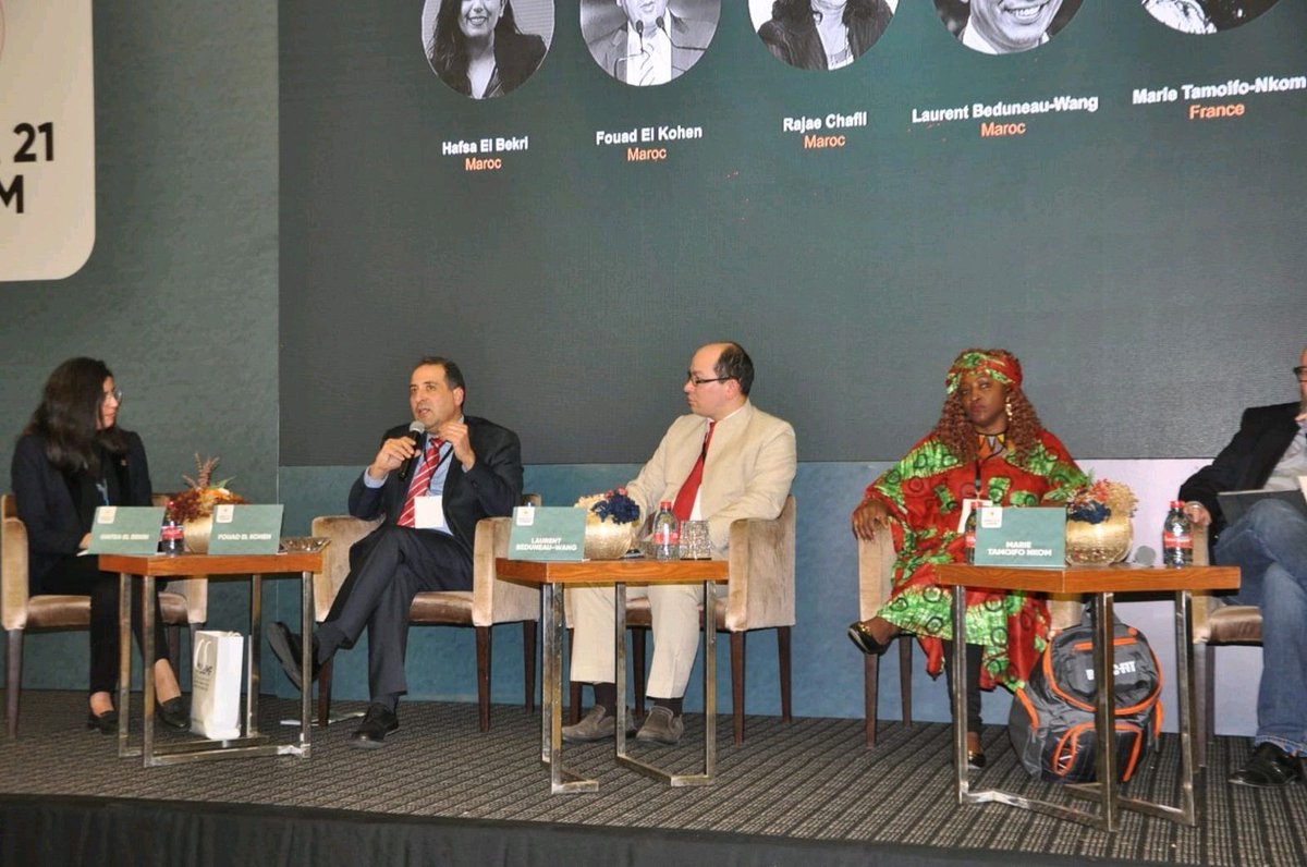 RI_EMAS_'s tweet photo. Première édition #Africa21Forum,sous le thème "#Nexus #Eau-#Énergie-#Alimentaire dans un contexte de Changement Climatique.
Le panel : "Les #métiers #verts de demain, quelle place dans l’enseignement et la formation professionnelle ?",  a été modéré par Pr. @bekri_hafsa. https://t.co/4xpZW8Iz43