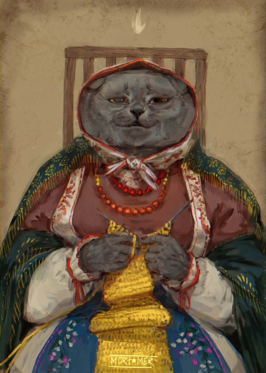 Babuszka-
second soon to be print of slavic cat series ❤️