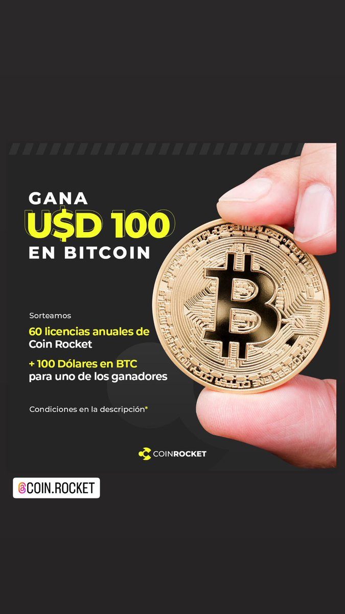 CoinRocket_app's tweet photo. Sorteamos 60 Licencias anuales de CoinRocket. Además, 1 ganador de u$s100 en #Bitcoin 

Requisitos
1. Comparte el video en tus historias de Instagram  https://t.co/nXcDFyAwtu
2. Inscríbete al curso gratuito de Coin Rocket  https://t.co/CLw9gd9BQw
.
#btc #binance #blockchain https://t.co/Z4JvdW2xWR