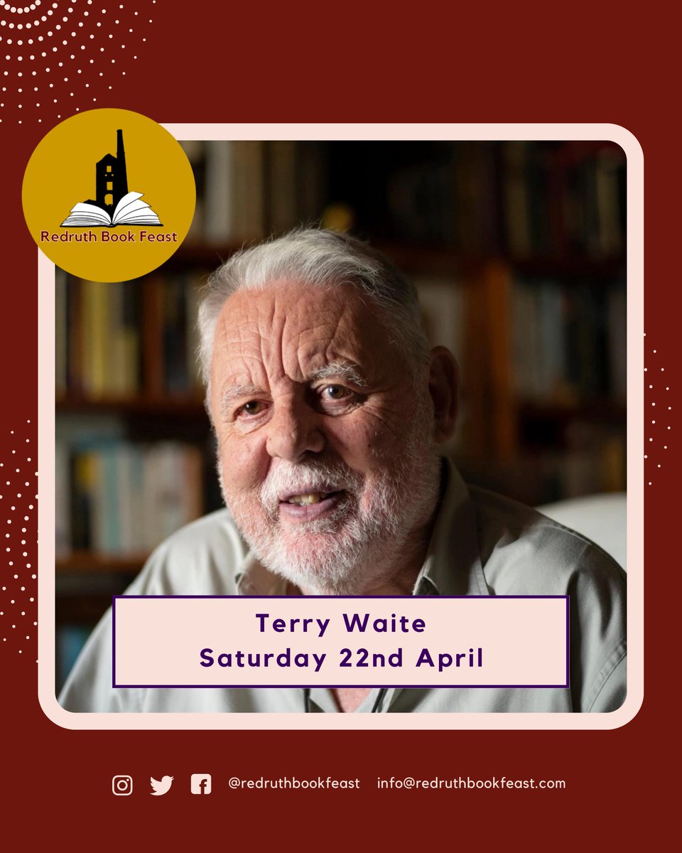 I still find it extraordinary that we have Terry Waite CBE as our Keynote Speaker at the Book Feast. But we do.
Saturday 22nd April. Dinner with #TerryWaite at The Redruth Drapery.
#lovebooks #bookfestival #cornwall #redruth #lovecornwall #cornwallfoodie #literaryfestival