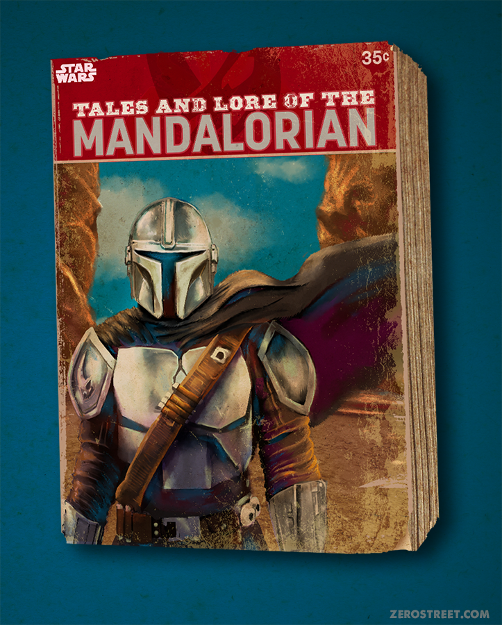 Excited for The Mandalorian Season 3 next week. Here's an illustration I did for the #StarWars card trader a bit ago.

#TheMandalorian #mandalorian #lucasfilm #topps #tradingcard #digitalcard @ToppsSWCT #pulp #cover #coverart