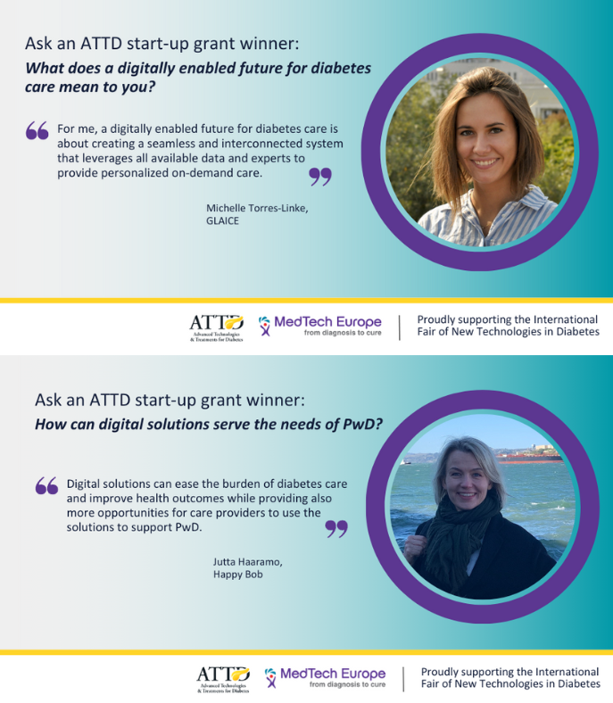 medtecheurope's tweet photo. We asked several of this year's @ATTDConf Start-Up Tech Fair winners to share their thoughts on the future of diabetes care. Check it out!
#DiabetesTech
#ATTD2023
#supportingstartups https://t.co/3xjTHjsZyI