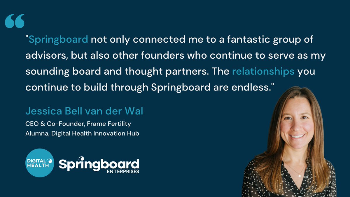 Jessica Bell van der Wal of <a href="/FertilityFrame/">Frame</a> shares her experience with <a href="/springboardent/">Springboard Enterprises</a> during &amp; after the Digital Health Innovation Hub program

Interested in supporting women entrepreneurs? Check out our programs for more information &amp; ways to be involved sb.co/programs/