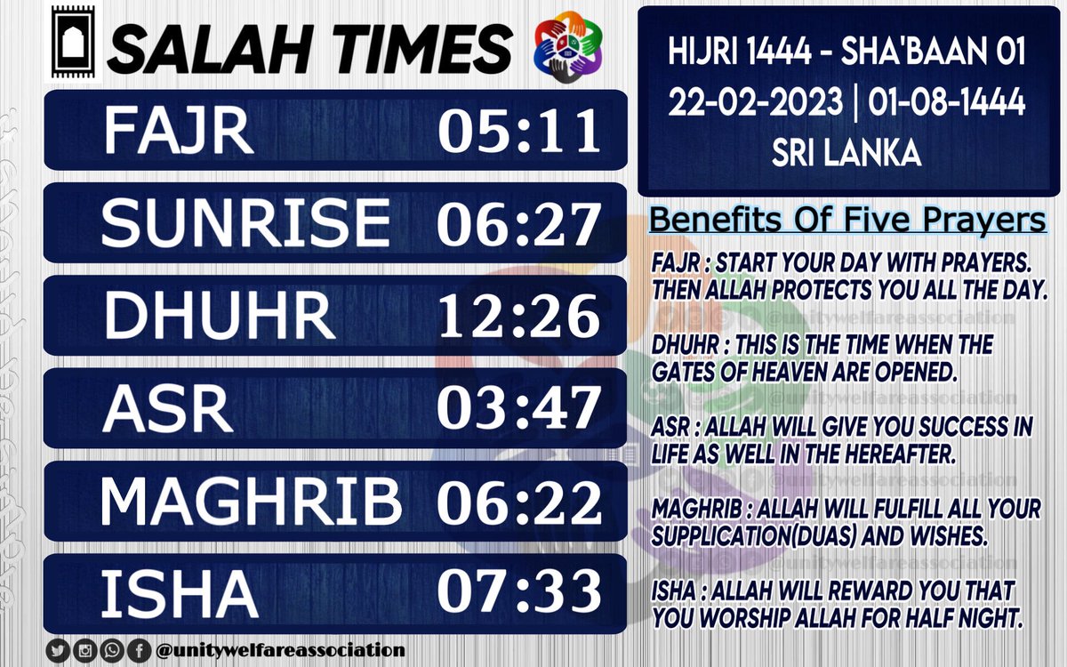 UNITY_W_A_SL's tweet photo. SALAH TIMES
🤍 https://t.co/vb56oSGbnd